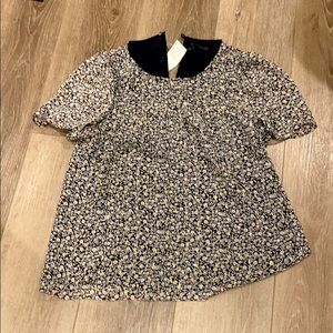 High neck flower print top